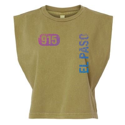 El Paso Texas 915 Area Code Vintage Retro Gift Garment-Dyed Women's Muscle Tee