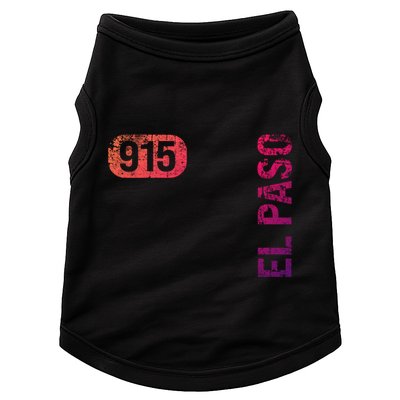El Paso Texas 915 Area Code Vintage Retro Gift Doggie Tank