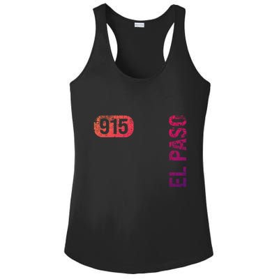 El Paso Texas 915 Area Code Vintage Retro Gift Ladies PosiCharge Competitor Racerback Tank