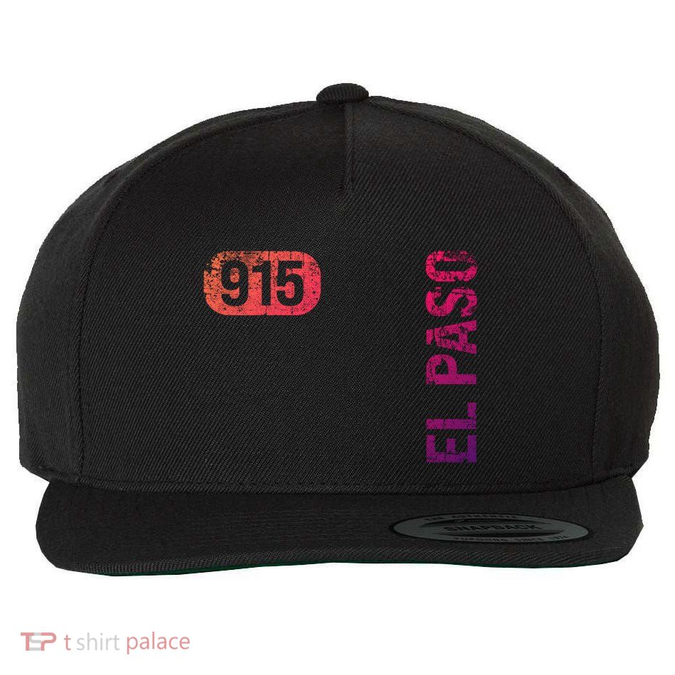 El Paso Texas 915 Area Code Vintage Retro Gift Wool Snapback Cap