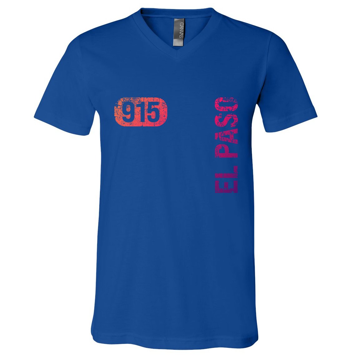 El Paso Texas 915 Area Code Vintage Retro Gift V-Neck T-Shirt