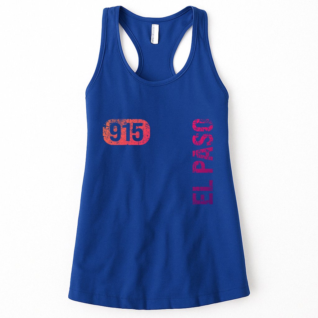 El Paso Texas 915 Area Code Vintage Retro Gift Womens Tank Top