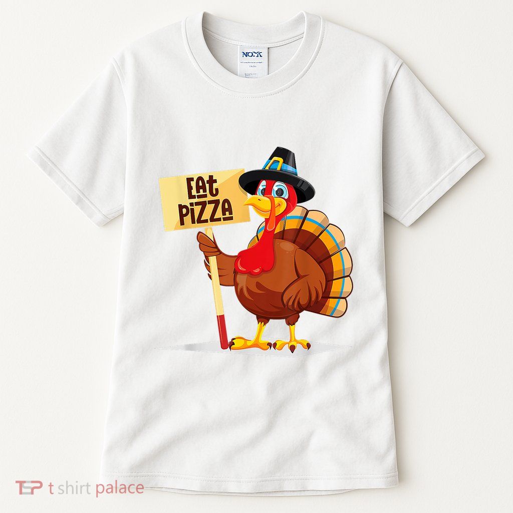 Eat Pizza Turkey Happy Thanksgiving Funny Tall T-Shirt