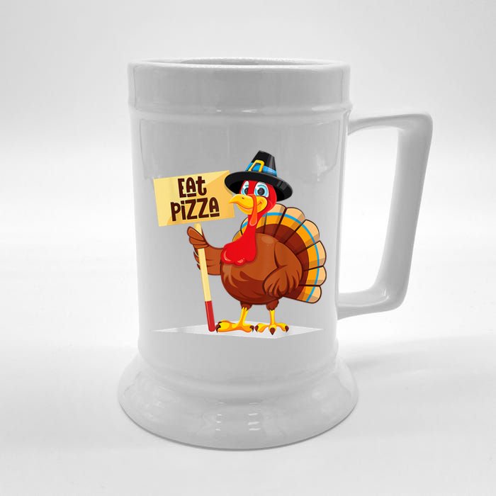 Eat Pizza Turkey Happy Thanksgiving Funny Beer Stein