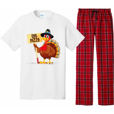 Eat Pizza Turkey Happy Thanksgiving Funny Pajama Set