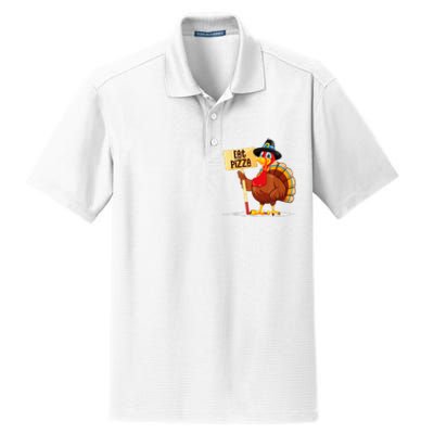 Eat Pizza Turkey Happy Thanksgiving Funny Dry Zone Grid Polo