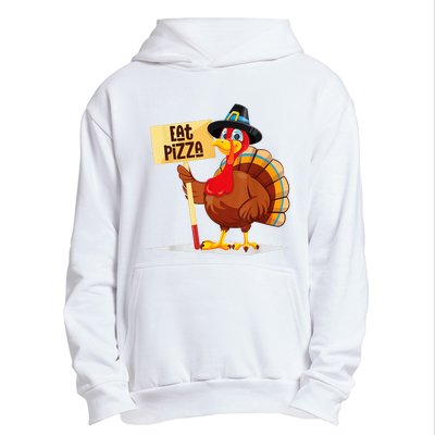 Eat Pizza Turkey Happy Thanksgiving Funny Urban Pullover Hoodie