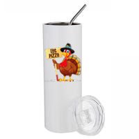 Eat Pizza Turkey Happy Thanksgiving Funny Stainless Steel Tumbler