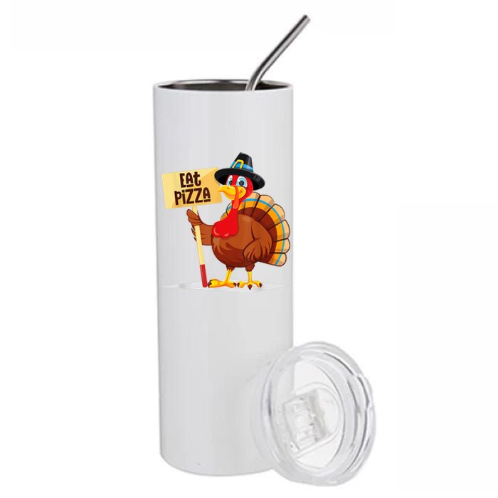 Eat Pizza Turkey Happy Thanksgiving Funny Stainless Steel Tumbler