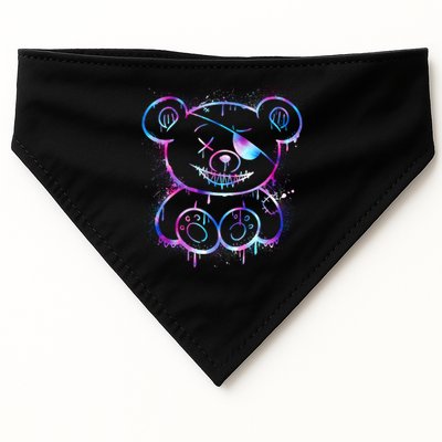 Emo Punk Teddy Bear Graffiti USA-Made Doggie Bandana