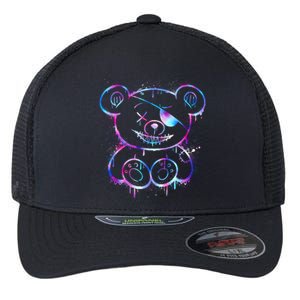 Emo Punk Teddy Bear Graffiti Flexfit Unipanel Trucker Cap