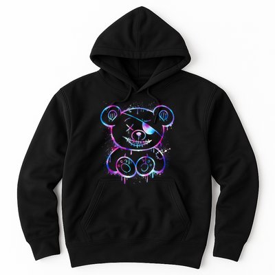 Emo Punk Teddy Bear Graffiti Hoodie