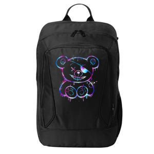 Emo Punk Teddy Bear Graffiti City Backpack