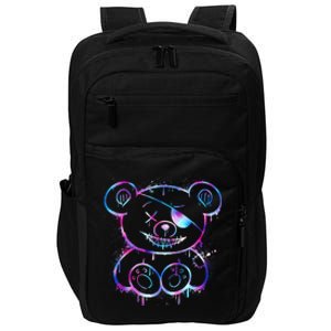 Emo Punk Teddy Bear Graffiti Impact Tech Backpack