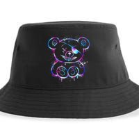 Emo Punk Teddy Bear Graffiti Sustainable Bucket Hat