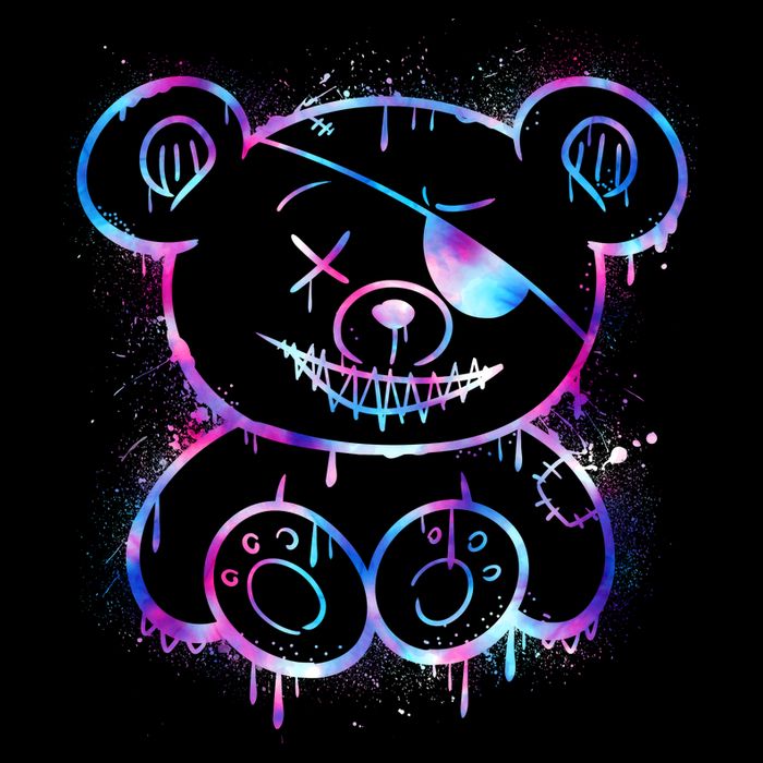 Emo Punk Teddy Bear Graffiti Sustainable Bucket Hat