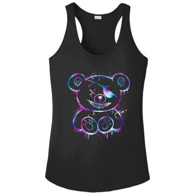 Emo Punk Teddy Bear Graffiti Ladies PosiCharge Competitor Racerback Tank