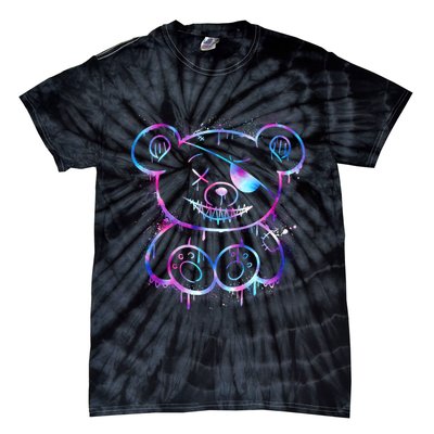 Emo Punk Teddy Bear Graffiti Tie-Dye T-Shirt