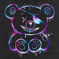 Emo Punk Teddy Bear Graffiti Trucker Hat