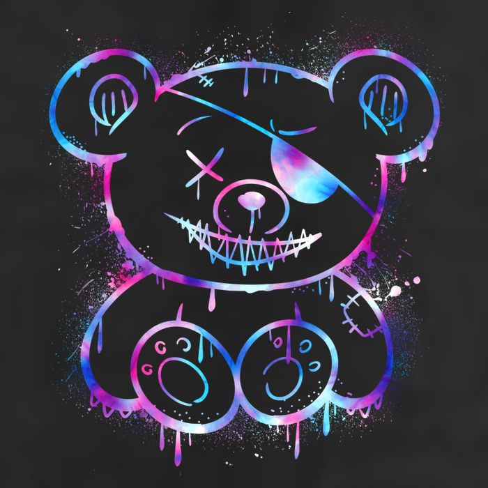 Emo Punk Teddy Bear Graffiti Trucker Hat