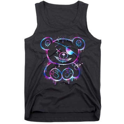 Emo Punk Teddy Bear Graffiti Tank Top