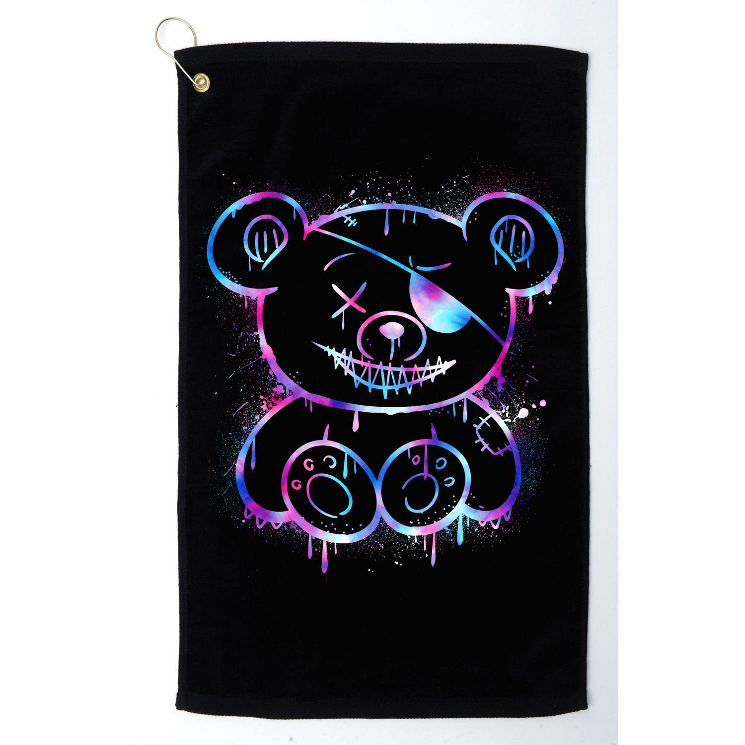Emo Punk Teddy Bear Graffiti Golf Towel