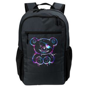 Emo Punk Teddy Bear Graffiti Daily Commute Backpack