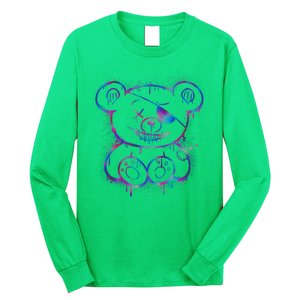 Emo Punk Teddy Bear Graffiti Long Sleeve Shirt