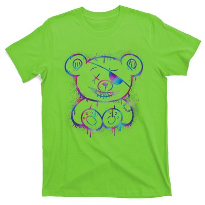 Emo Punk Teddy Bear Graffiti T-Shirt