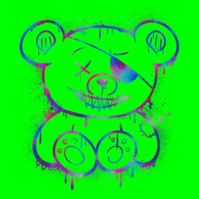 Emo Punk Teddy Bear Graffiti T-Shirt