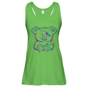 Emo Punk Teddy Bear Graffiti Ladies Essential Flowy Tank