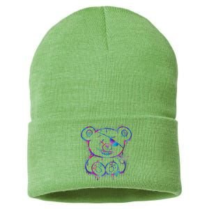 Emo Punk Teddy Bear Graffiti Sustainable Knit Beanie