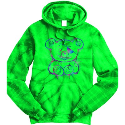 Emo Punk Teddy Bear Graffiti Tie Dye Hoodie