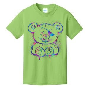 Emo Punk Teddy Bear Graffiti Kids T-Shirt