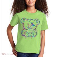 Emo Punk Teddy Bear Graffiti Kids T-Shirt