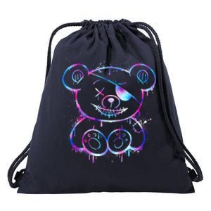 Emo Punk Teddy Bear Graffiti Drawstring Bag