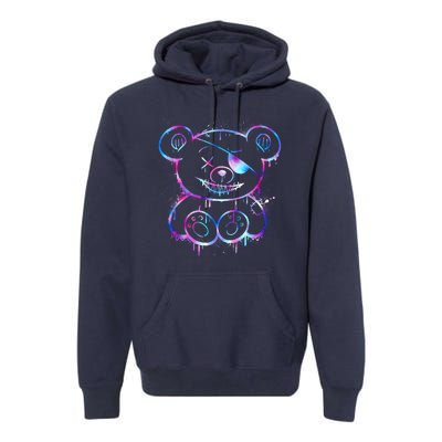 Emo Punk Teddy Bear Graffiti Premium Hoodie