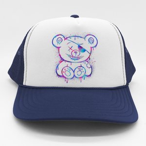 Emo Punk Teddy Bear Graffiti Trucker Hat