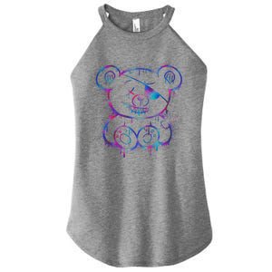 Emo Punk Teddy Bear Graffiti Women's Perfect Tri Rocker Tank