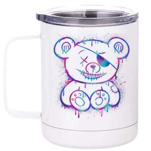 Emo Punk Teddy Bear Graffiti 12 oz Stainless Steel Tumbler Cup