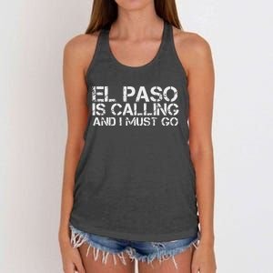 El Paso Tx Texas Funny City Trip Home Roots Usa Gift Women's Knotted Racerback Tank