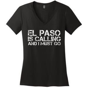 El Paso Tx Texas Funny City Trip Home Roots Usa Gift Women's V-Neck T-Shirt