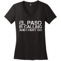 El Paso Tx Texas Funny City Trip Home Roots Usa Gift Women's V-Neck T-Shirt