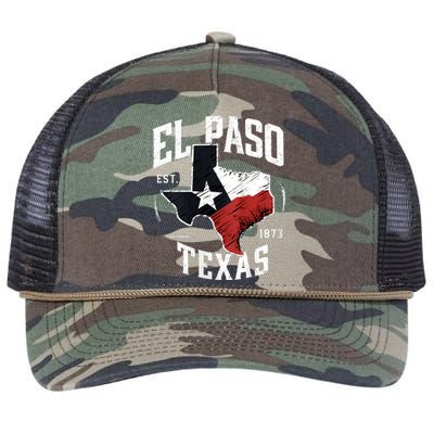 El Paso Texas Tx Vintage State Flag | Est. 1873 Retro Rope Trucker Hat Cap