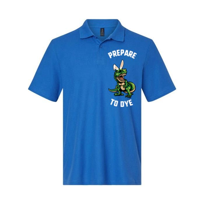 Easter Prepare To Dye Trex Dinosaur Bunny Ears Gift Softstyle Adult Sport Polo