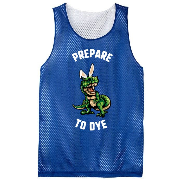 Easter Prepare To Dye Trex Dinosaur Bunny Ears Gift Mesh Reversible Basketball Jersey Tank