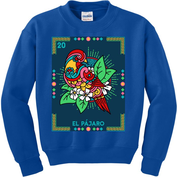 El PáJaro The Bird Card Mexican Lottery Card Gift Kids Sweatshirt