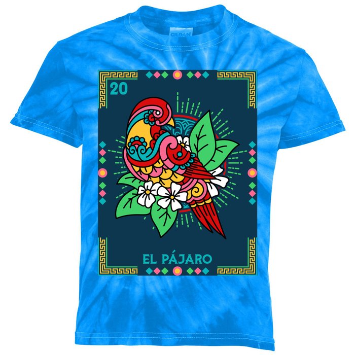 El PáJaro The Bird Card Mexican Lottery Card Gift Kids Tie-Dye T-Shirt