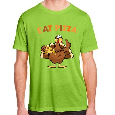 Eat Pizza Turkey Thanksgiving Funny Adult ChromaSoft Performance T-Shirt