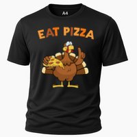 Eat Pizza Turkey Thanksgiving Funny Cooling Performance Crew T-Shirt